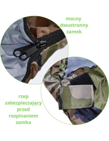 Śpiwór turystyczny moro 210x80x50cm z kompresją enero camp