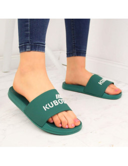 Klapki plażowe basenowe basic zielone kubota 2