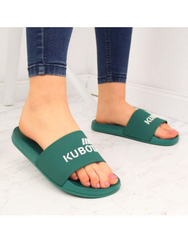 Klapki plażowe basenowe basic zielone kubota