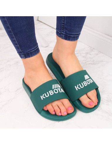 Klapki plażowe basenowe basic zielone kubota