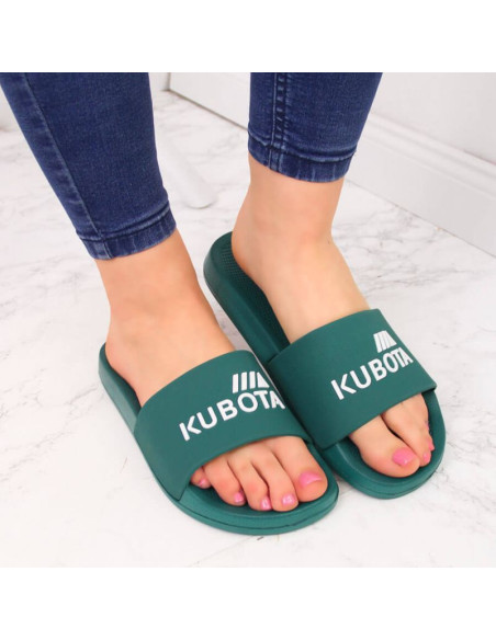 Klapki plażowe basenowe basic zielone kubota