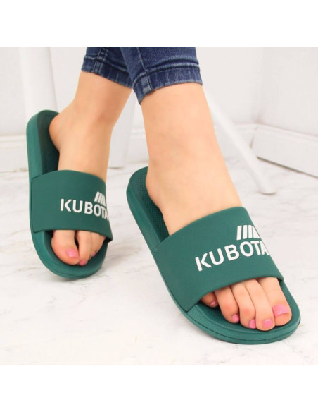Klapki plażowe basenowe basic zielone kubota