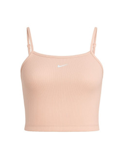 Koszulka damska nike sportswear essential rib crop top atmosphere/white - dm6737-610