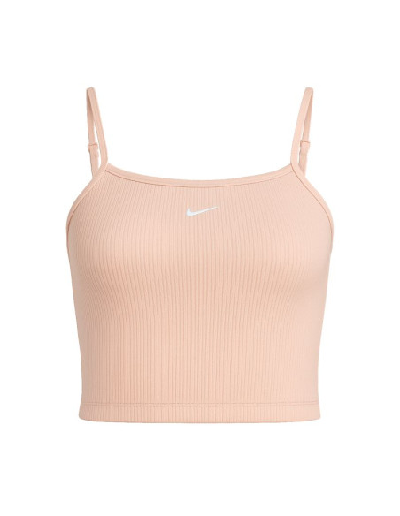 Koszulka damska nike sportswear essential rib crop top atmosphere/white - dm6737-610