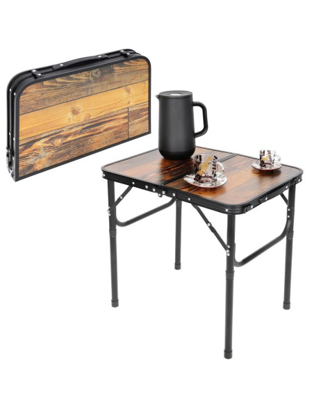 Stolik turystyczny składany kempingowy 60x45x25/56cm drewno