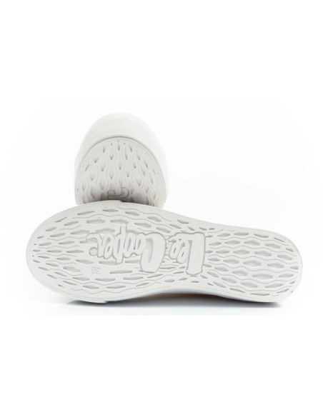 Lee cooper buty sportowe damskie trampki koronkowe beżowe platforma