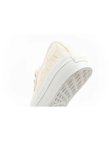 Lee cooper buty sportowe damskie trampki koronkowe beżowe platforma