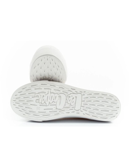 Lee cooper buty sportowe damskie trampki koronkowe beżowe platforma