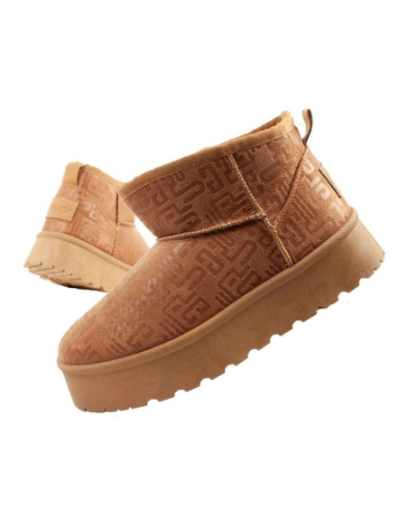 Lee cooper buty śniegowce damskie zimowe modne futerko ocieplane botki brązowe