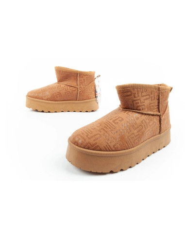 Lee cooper buty śniegowce damskie zimowe modne futerko ocieplane botki brązowe