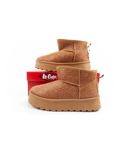 Lee cooper buty śniegowce damskie zimowe modne futerko ocieplane botki brązowe