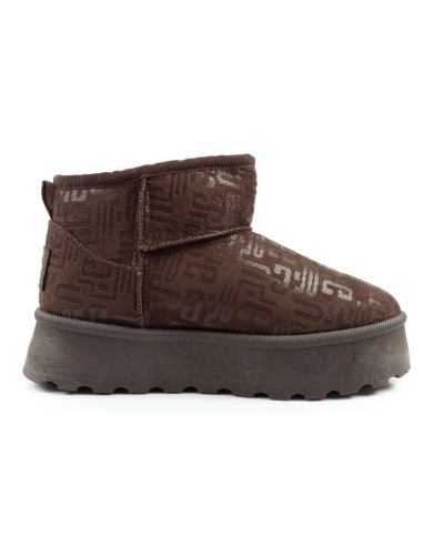 Lee cooper buty śniegowce damskie zimowe modne futerko ocieplane botki ciemny brąz