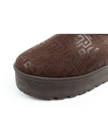 Lee cooper buty śniegowce damskie zimowe modne futerko ocieplane botki ciemny brąz