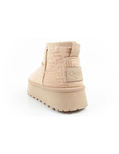 Lee cooper buty śniegowce damskie zimowe modne futerko ocieplane botki beżowe