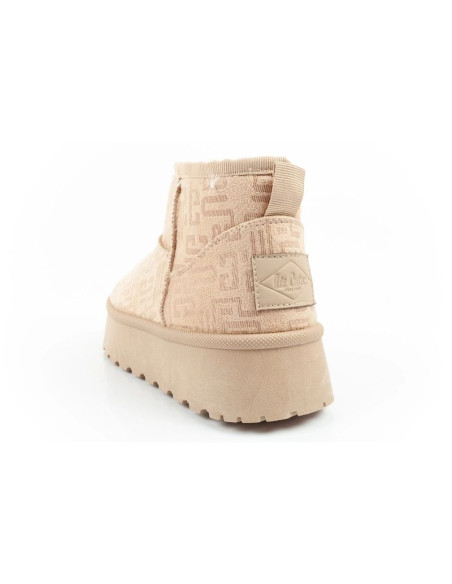 Lee cooper buty śniegowce damskie zimowe modne futerko ocieplane botki beżowe