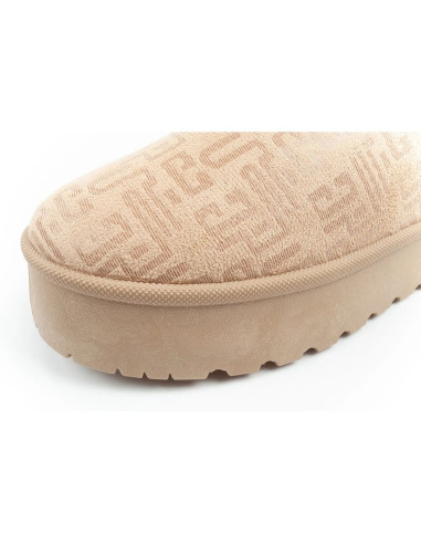 Lee cooper buty śniegowce damskie zimowe modne futerko ocieplane botki beżowe