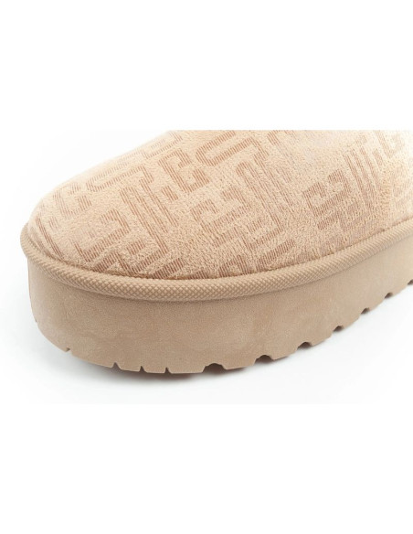 Lee cooper buty śniegowce damskie zimowe modne futerko ocieplane botki beżowe