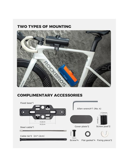 Rockbros torba na ramę rowerową na szyfr 0,7l