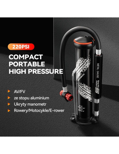 Rockbros mini pompka rowerowa składana 220psi
