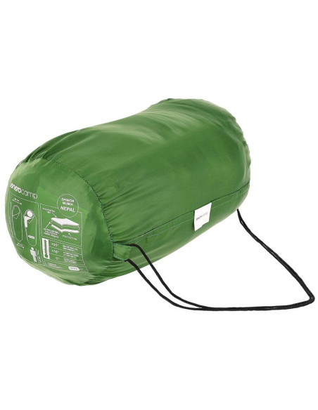Śpiwór turystyczny nepal 210x80x50cm zielony enero camp