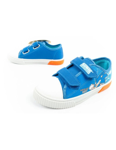 Leomil sonic buty sportowe dziecięce tenisówki lekkie na rzep niebieskie czerwone