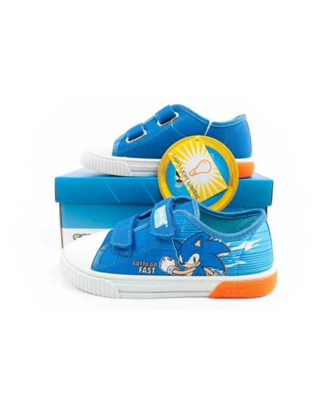 Leomil sonic buty sportowe dziecięce tenisówki lekkie na rzep niebieskie czerwone