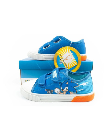 Leomil sonic buty sportowe dziecięce tenisówki lekkie na rzep niebieskie czerwone