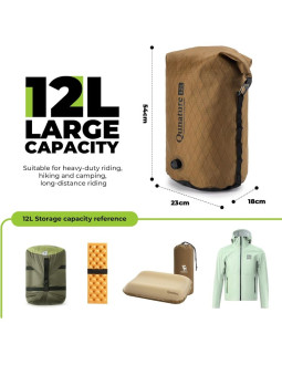 Qunature wodoszczelna torba z zaworem khaki 12l 2