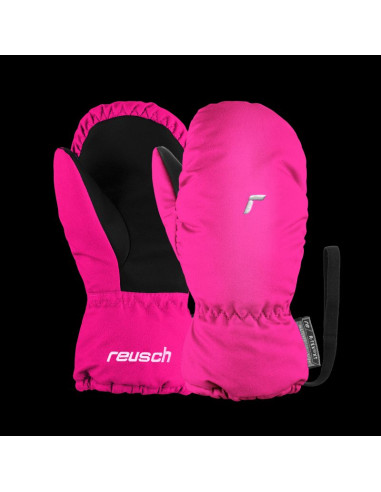 Rękawice narciarskie dziecięce reusch olly r-tex® xt mitten jednopalczaste na rzepy wodoodporne ocieplane różowe (61/85/588/3350