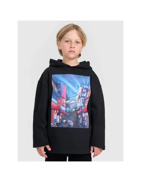 Bluza dresowa nierozpinana z kapturem chłopięca 4f 4fjraw25tswsm2345-20s