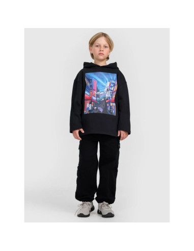 Bluza dresowa nierozpinana z kapturem chłopięca 4f 4fjraw25tswsm2345-20s