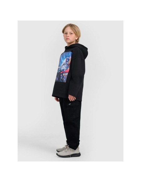Bluza dresowa nierozpinana z kapturem chłopięca 4f 4fjraw25tswsm2345-20s