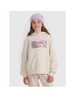 Bluza dresowa nierozpinana z kapturem dziewczęca 4f 4fjraw25tswsf2294-11s