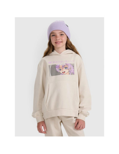 Bluza dresowa nierozpinana z kapturem dziewczęca 4f 4fjraw25tswsf2294-11s