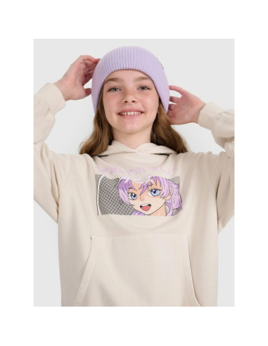 Bluza dresowa nierozpinana z kapturem dziewczęca 4f 4fjraw25tswsf2294-11s