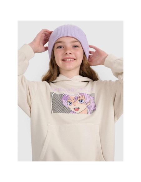 Bluza dresowa nierozpinana z kapturem dziewczęca 4f 4fjraw25tswsf2294-11s