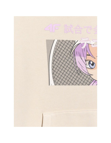 Bluza dresowa nierozpinana z kapturem dziewczęca 4f 4fjraw25tswsf2294-11s