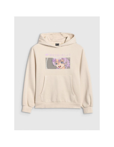 Bluza dresowa nierozpinana z kapturem dziewczęca 4f 4fjraw25tswsf2294-11s