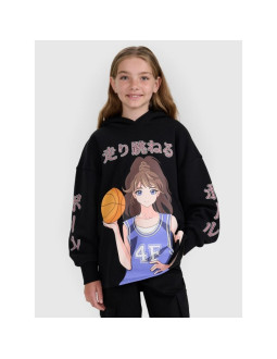 Bluza dresowa nierozpinana z kapturem dziewczęca 4f 4fjraw25tswsf2293-20s