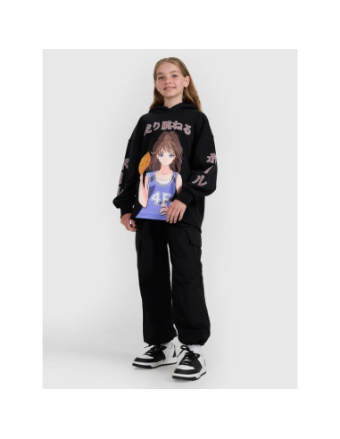 Bluza dresowa nierozpinana z kapturem dziewczęca 4f 4fjraw25tswsf2293-20s