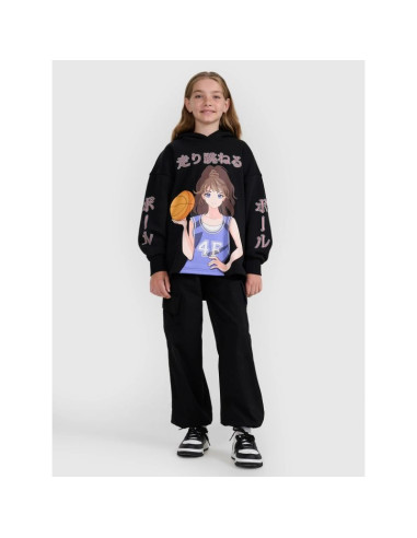 Bluza dresowa nierozpinana z kapturem dziewczęca 4f 4fjraw25tswsf2293-20s