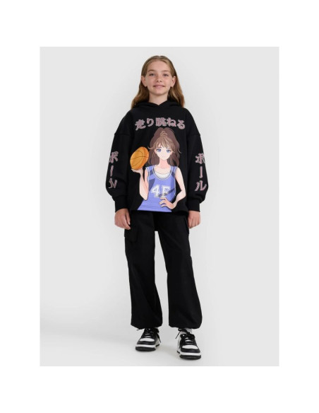 Bluza dresowa nierozpinana z kapturem dziewczęca 4f 4fjraw25tswsf2293-20s