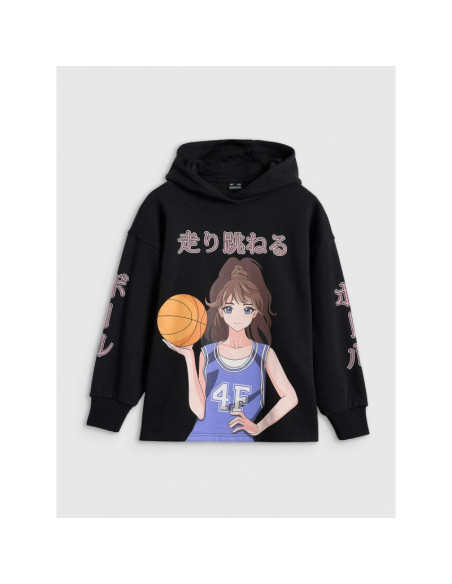 Bluza dresowa nierozpinana z kapturem dziewczęca 4f 4fjraw25tswsf2293-20s