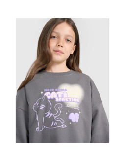 Bluza dresowa oversize nierozpinana bez kaptura dziewczęca 4f 4fjraw25tswsf2438-22s 2