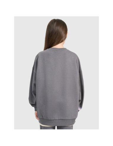 Bluza dresowa oversize nierozpinana bez kaptura dziewczęca 4f 4fjraw25tswsf2438-22s