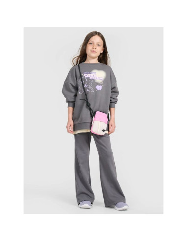 Bluza dresowa oversize nierozpinana bez kaptura dziewczęca 4f 4fjraw25tswsf2438-22s