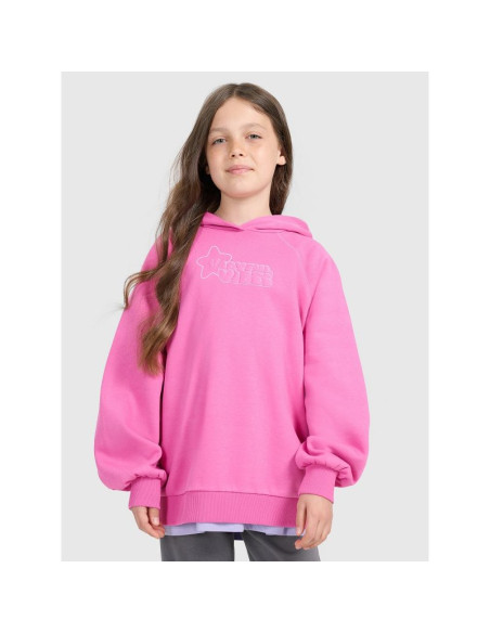 Bluza dresowa nierozpinana z kapturem dziewczęca 4f 4fjraw25tswsf2439-54s