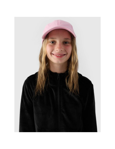 Bluza dresowa z weluru rozpinana z kapturem dziewczęca 4f junior 4fjwaw24tswsf1217-20s