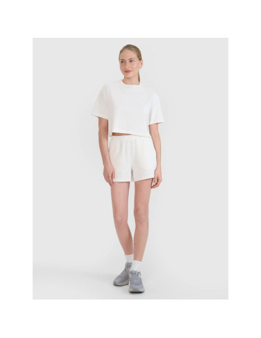 Damski t-shirt crop top 4f 4fwss25ttshf1977-11s