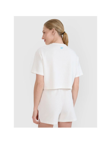 Damski t-shirt crop top 4f 4fwss25ttshf1977-11s